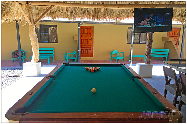 Outdoor Pool table and TV under the rancho