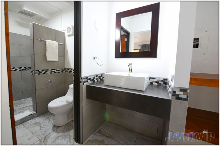 New built bathroom with modern tiles