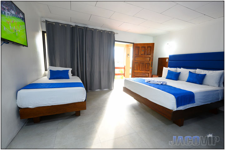 1 King size bed plus 1 single day bed.