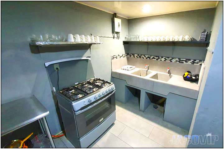 Kitchen area and commercial sink