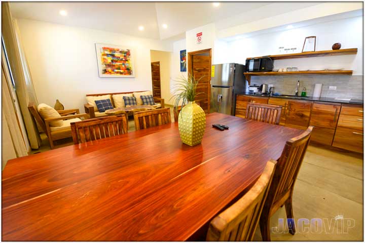 Organic wood dining table in condo number 4