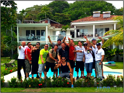 Bachelor party group in Jaco Beach