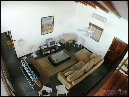 view of living room from the loft