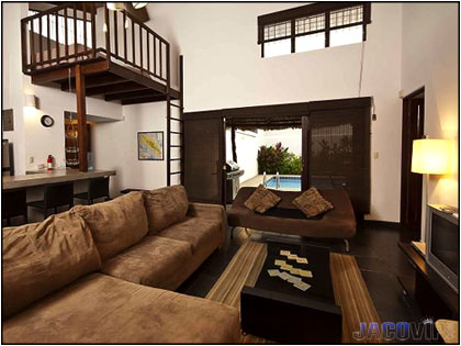 interior facing the pool area