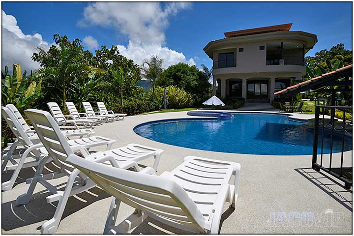 Swimming pool and pool chairs