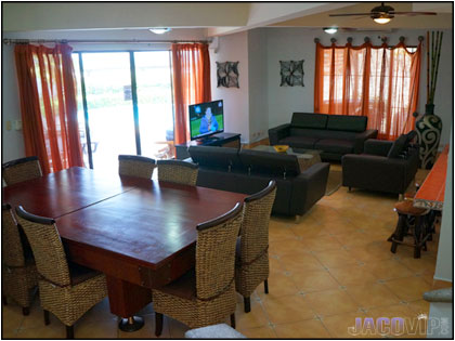 Living room and dining area