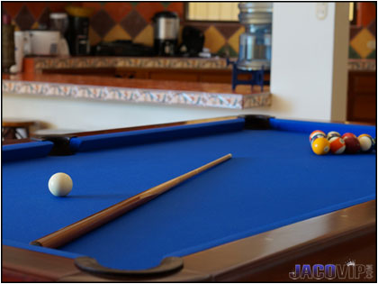 close up of pool table