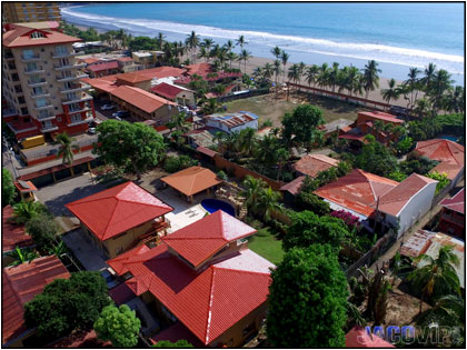 Drone image of Jaco center and beach