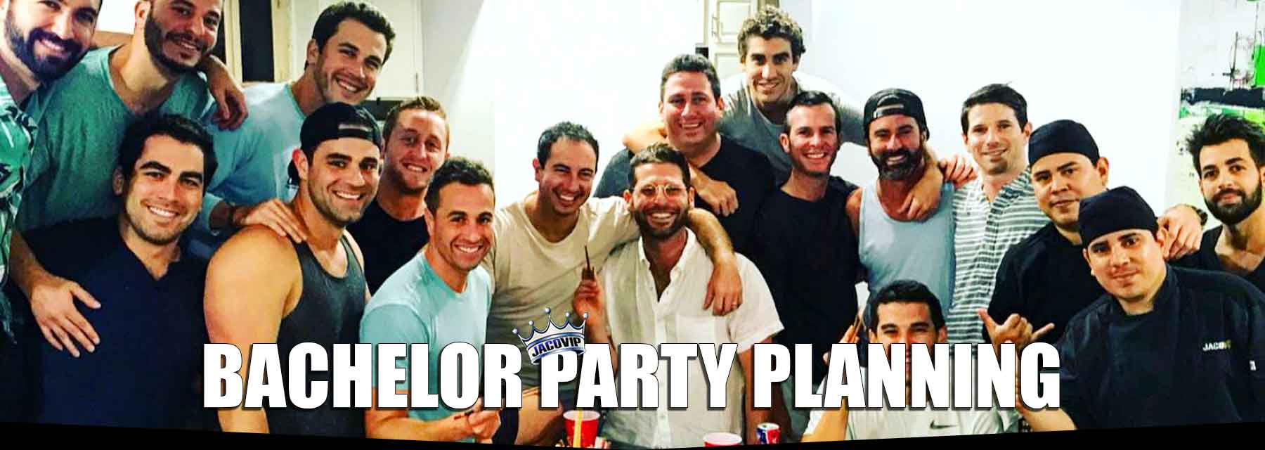 Group of guys planning a bachelor party
