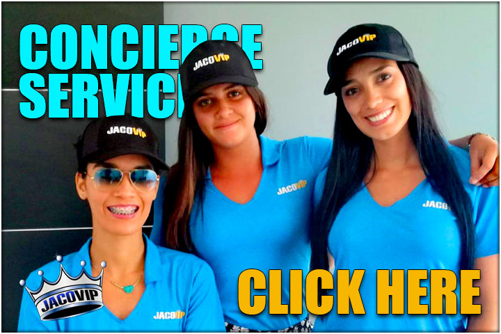 3 Jaco VIP concierge girls at the office in Jaco Beach Costa Rica