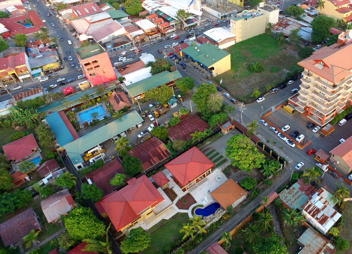 Aerial drone phoe of Jaco center