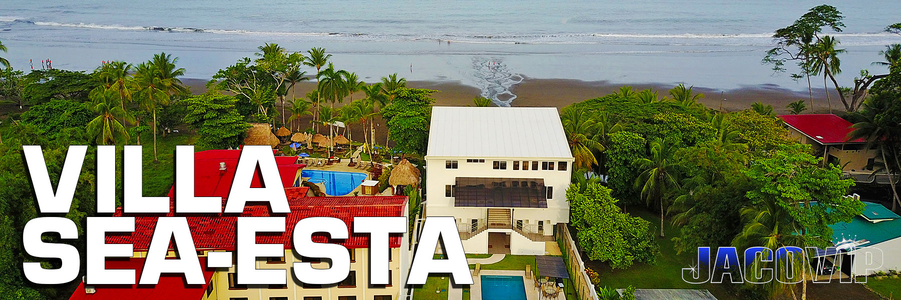 Drone Photo of Villa Sea Esta Jaco Beach Front Vacation Rental in Costa Rica