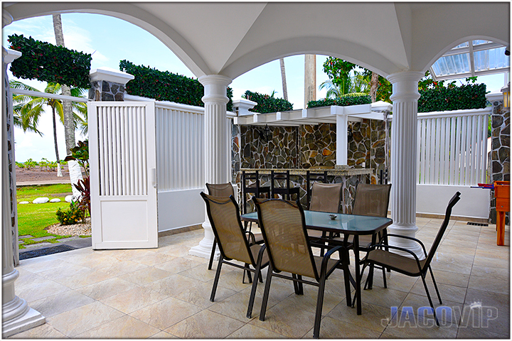Outside seating area by the pool