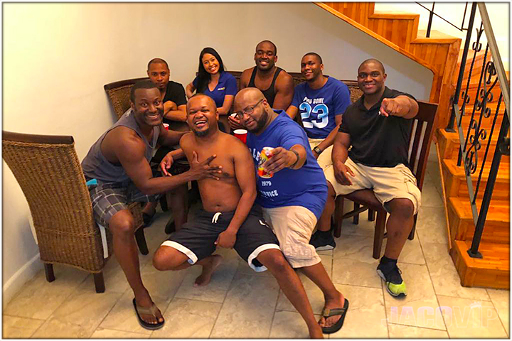 Jaco Bachelor Party Group posing for the camera
