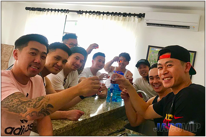 Jaco Bachelor Party Group Having Shots