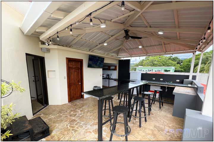 Rooftop bar area