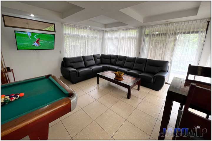 Wide angle view of living room area