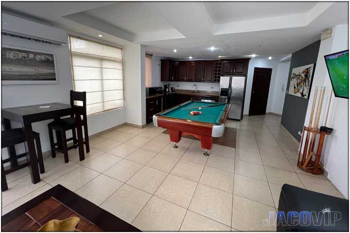 Pool table in the living room