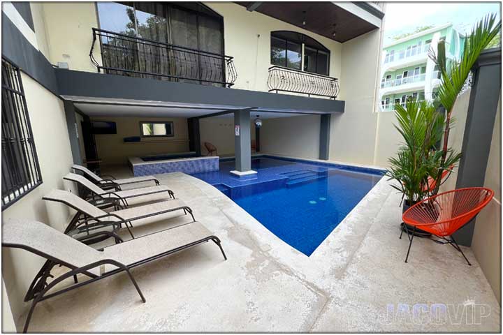 Pool area at Pacific Palms in Jaco
