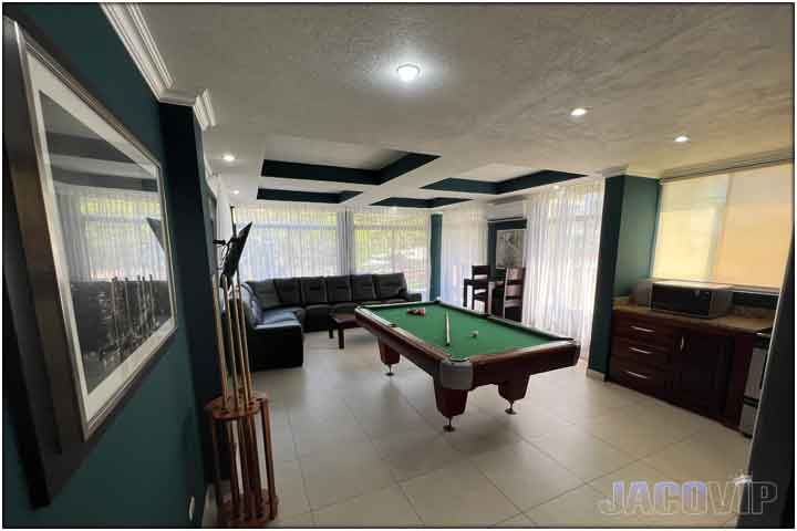 Pool table in the living room