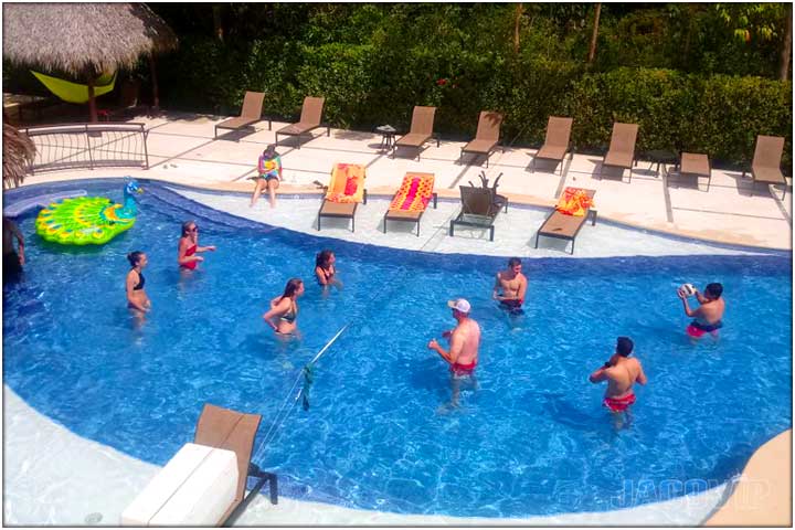 Costa Rica Bachelor Party group by the Pool