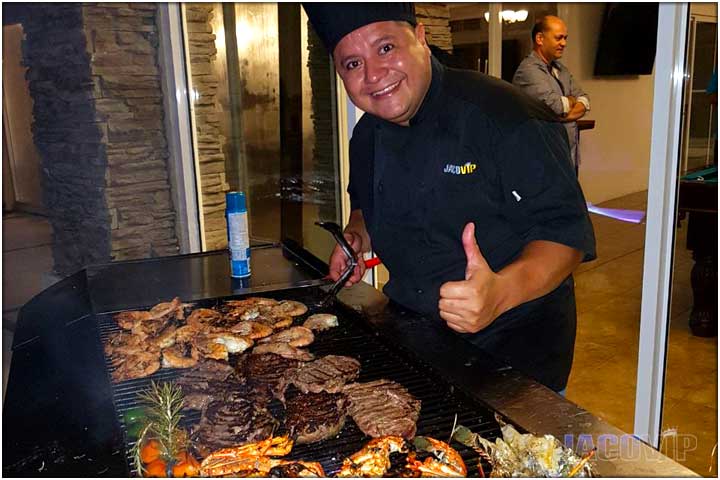 Private chef on the grill at Rancho de Sueños