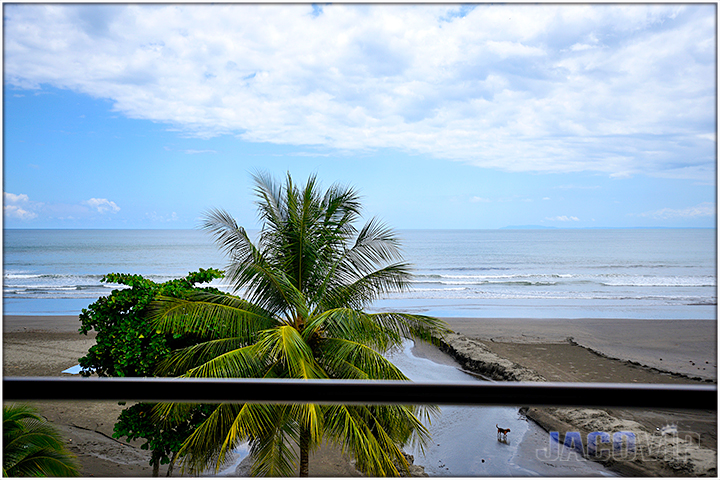 view of river and beach from third floor balcony