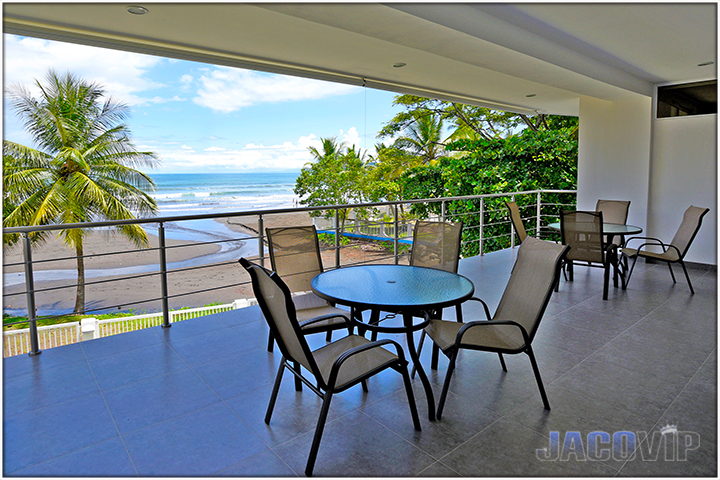 view of jaco beach and small river from balcony