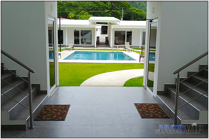 pool view between two stair cases