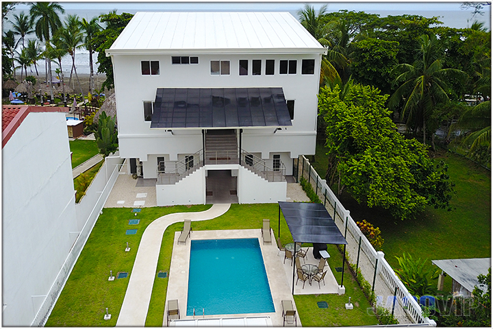 drone view of swimming pool at villa sea esta