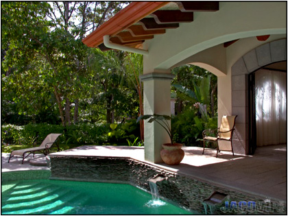 Pool and waterfalls