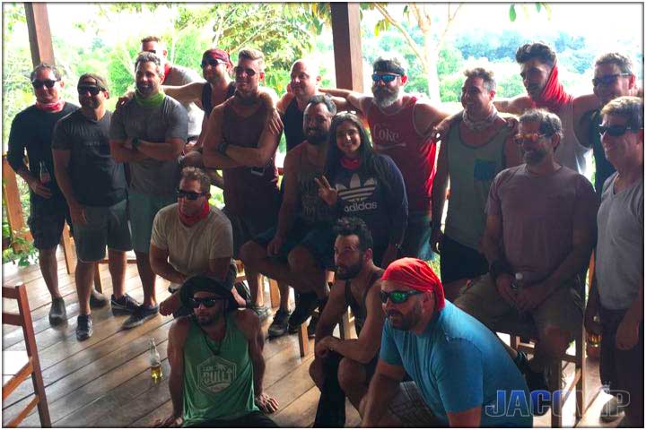 Large group at restaurant during atv tour