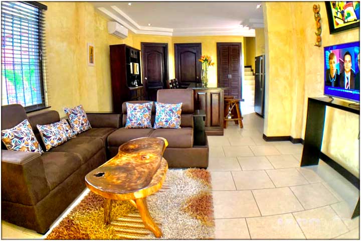 wide angle view of living room