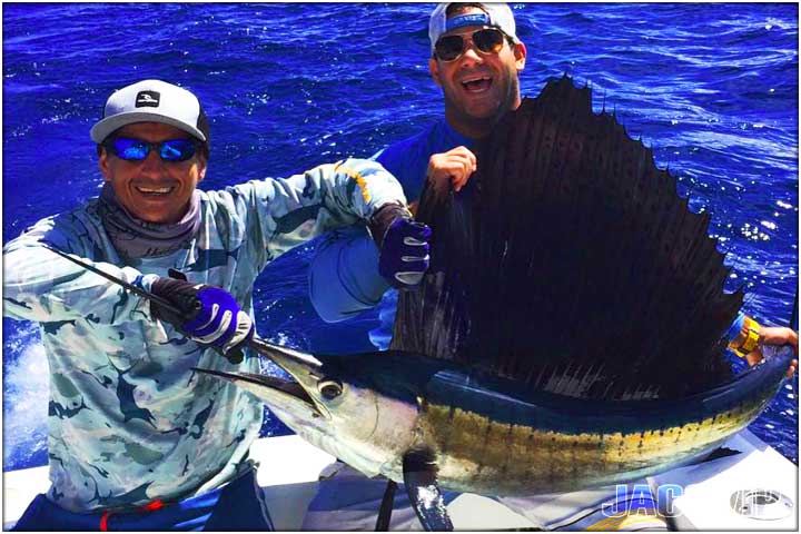 Man with cigar and sailfish sport fishing in Costa Rica