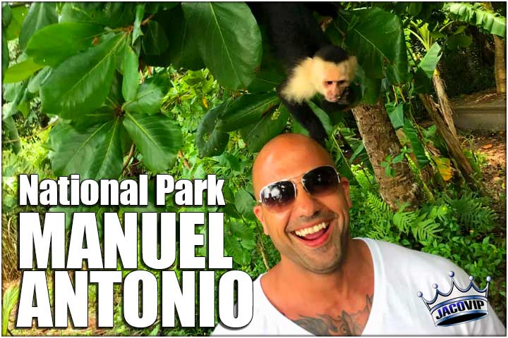 Guy with monkey in Manuel Antonio Costa Rica