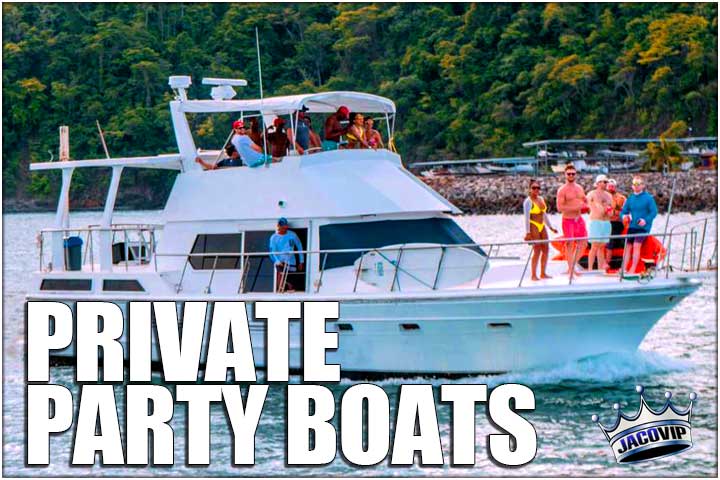 Group of people on private party boat rental in Jaco Costa Rica