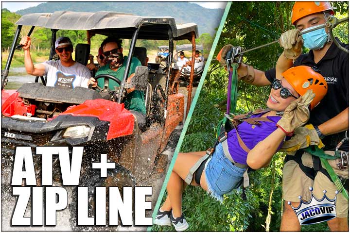 Combo tour with zip lines and atv to waterfall