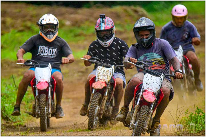 Racing on dirt bikes