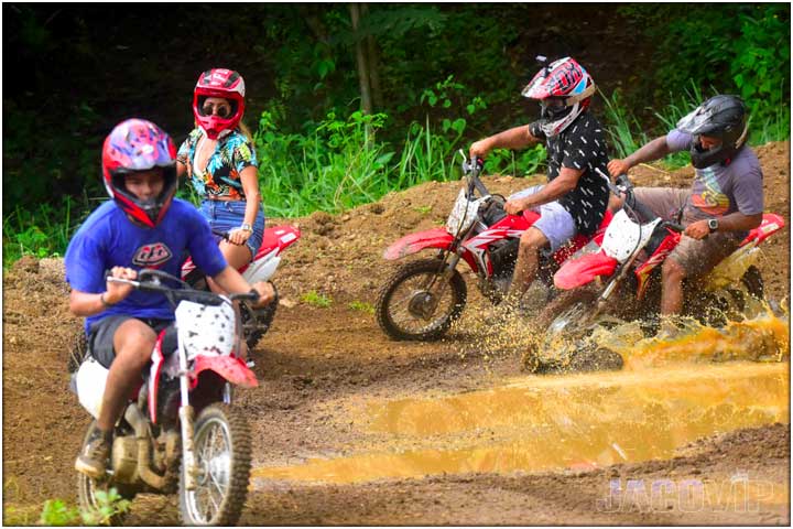 Around the bend on mini dirt bikes