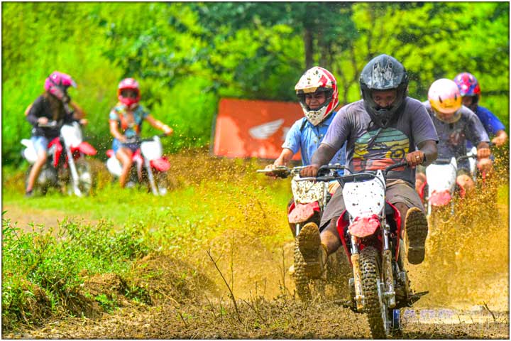 Mud splashing from dirt bike race