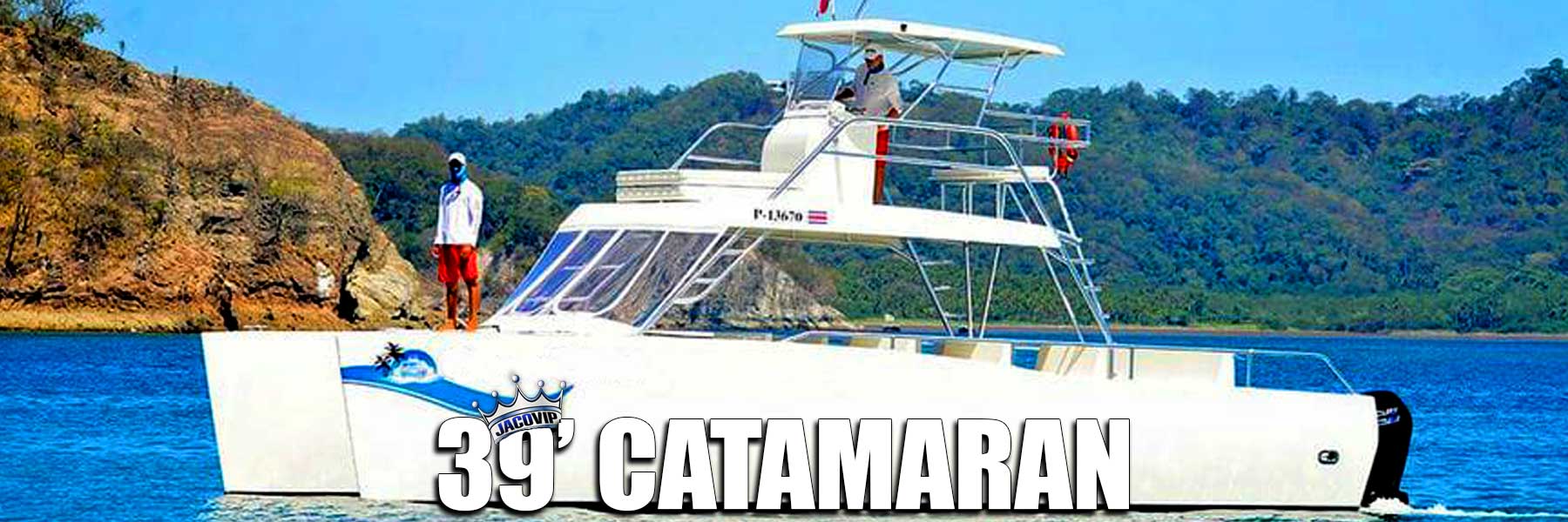 39 foot private catamaran charter at Jaco Beach and Los Sueños Marina in Costa Rica