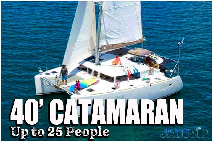 40 foot luxury Hilux catamaran sail boat rental in Costa Rica