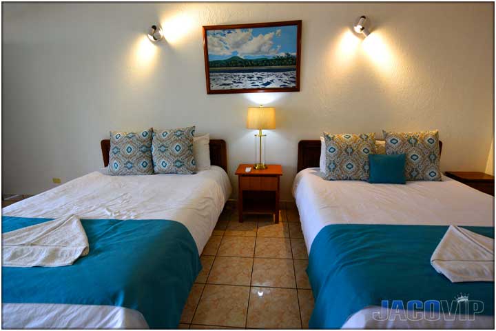 View of beds and artwork