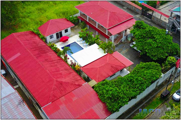 Aerial view of la palma and swimming pool