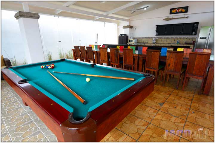 Pool table and dining tables