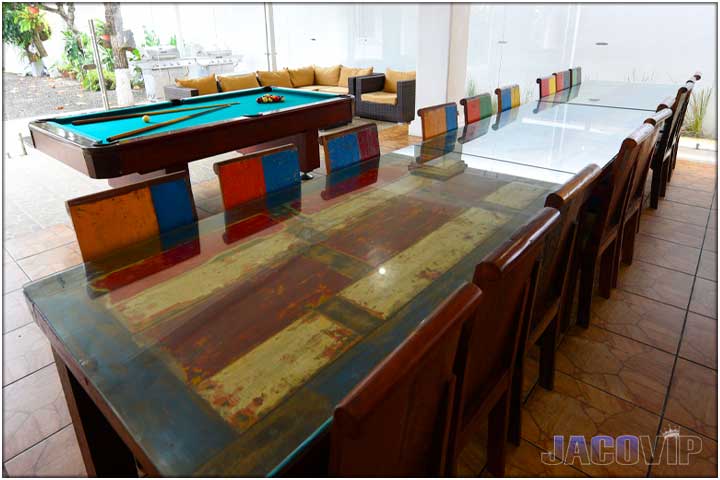 Corner of dining table