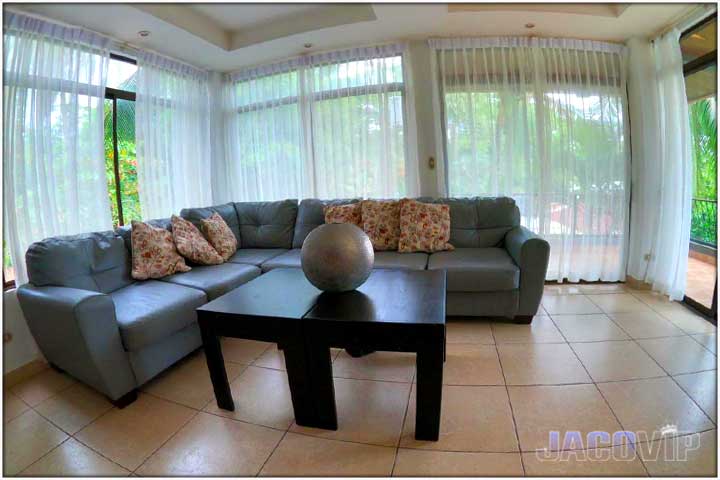 Living room sofas and coffee table with decoration