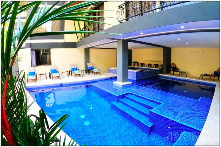 1st Floor swimming pool corner angle view of swimming pool and jacuzzi at pacific palms