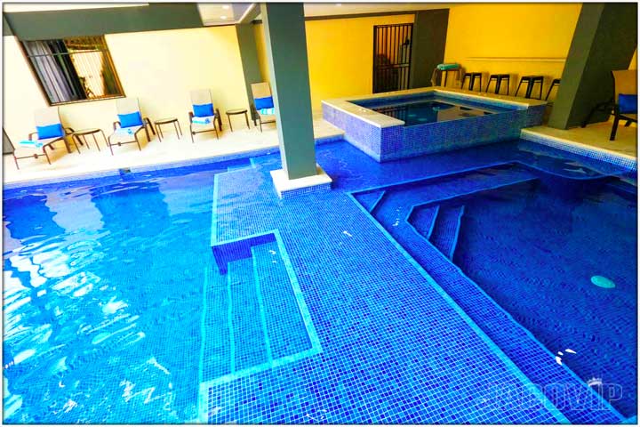 detail of multi level pool at pacific palms