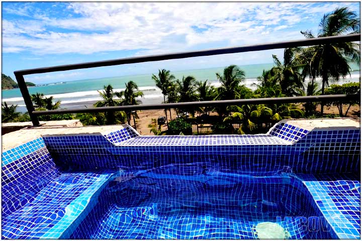 Rooftop Patio View of Pacific Ocean and Jaco Beach from the rooftop jacuzzi